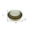 HomeRoots Set of Three Gold And Beige Round Metal Handmade Serving Trays - 3 of 4