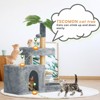Modern Multicoloured 600 GSM Soft Plush Cat Tree Pet Tower with Scratching Post and Ball - 3 of 4