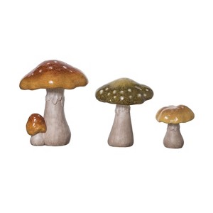 Transpac 12.25 in. Harvest Mushroom Figurine Set of 3 - 1 of 4