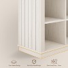 8 Cube Book Shelf, Rustic Farmhouse Wood Horizontal Bookshelf, Long Freestanding Bookcase Cabinet, 2-Tier Storage Organizer for Living Room, Entryway - 2 of 4