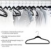 100 Piece Set of Velvet Slim Profile Heavy Duty Felt Hangers in Black - 4 of 4
