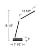 360 Lighting Jett 16 1/2" High Small Modern Desk Lamps Set of 2 USB Port Night Light LED Black Metal Home Office Living Room Charging Bedroom Bedside - 4 of 4