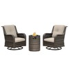 UPTION 3-Piece Wicker Outdoor Seating Group with Fire Pit - 4 of 4