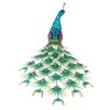 Alpine Corporation Jumbo Size Blue Majestic Tail Down Peacock Décor: 53"L Iron Garden Statue - 3 of 4