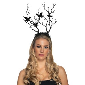 Underwraps Evil Witch Crow Crown Adult Costume Accessory - 1 of 4