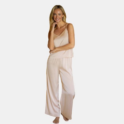 Women's Satin Camisole and Wide Leg Pajama Set - Cupshe