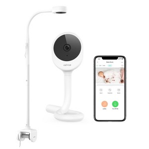 Baby Monitor with Camera & Audio, Wireless, 4-in-1 Crib Mount, Smart App, Sleep Tracking & Two-Way Talk, White - 1 of 4