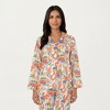 Anna-Kaci Lounge Women's 2-Piece Set Abstract Print Button-Up V-Neck Pajama Top and Matching Pants - 2 of 4
