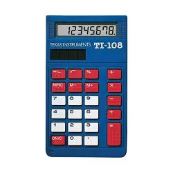 Texas Instruments TI-108 Teacher Kit TI-108TK 8-Digit Desktop Calculator Blue TI108TK