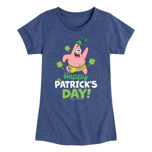 Girls' - SpongeBob Squarepants - Happy St. Patricks Day Fitted Short Sleeve Graphic T-Shirt - 1 of 4