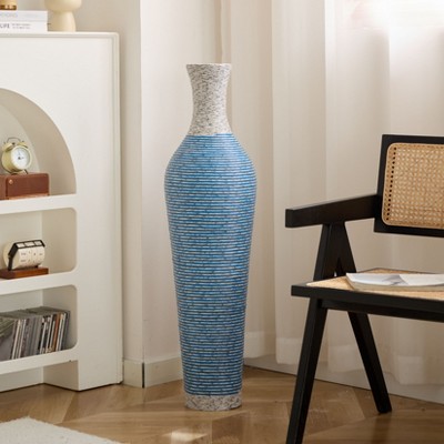 NicBex Designer Floor Vases,  Artificial Rattan High Flower Stand,  Large Elegant Standing Vase for Living Room Hallway Bedroom