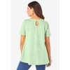 Roaman's Plus Size Cotton Ultimate Swing Tee With Keyhole Back - 3 of 4