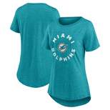 NFL Miami Dolphins Women's Roundabout Short Sleeve Fashion T-Shirt