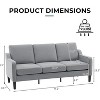 71" Comfy Couches for Living Room Light Grey 3 Seat Sofa - image 2 of 3