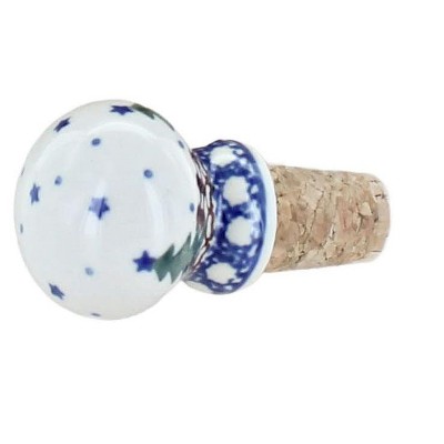 Blue Rose Polish Pottery 830 Ceramika Artystyczna Wine Cork
