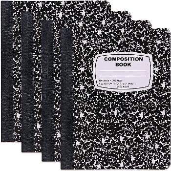 Enday Wide Ruled Black Marble Composition Notebook  100 Sheets - 4 Pack