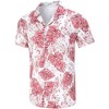 Halloween Men's Floral Print Button-Down Shirt Men's Hawaiian Floral Shirts Tropical Holiday Beach Shirt - 2 of 4