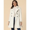 INSPIRE CHIC Women's Winter Overcoat Turn Down Collar Belted Double Breasted Long Coat - 2 of 4