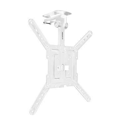 Mount-It! Height Adjustable TV Mount, Folding Ceiling TV Mount for 23 to 55 Inch, Heavy-Duty Bracket for Roof and Slanted Walls, White