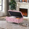 38'' Storage Ottoman Bench, Upholstered End of Bed Storage Bench, Flip Top Entryway Bench with Safety Hinge for Hallway Living Room Bedroom - 2 of 4