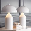 360 Lighting Felix Modern Accent Table Lamps 19" High Set of 2 White Metal Mushroom Dome Shade for Bedroom Living Room Bedside Nightstand Office Kids - 2 of 4