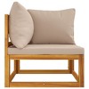 vidaXL Solid Acacia Wood Corner Sofa with Taupe Cushions - Modular Design for Configurable Outdoor Sectional - Durable - 3 of 4