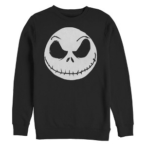 Men's The Nightmare Before Christmas Halloween Jack Skellington Big Face Sweatshirt - 1 of 4