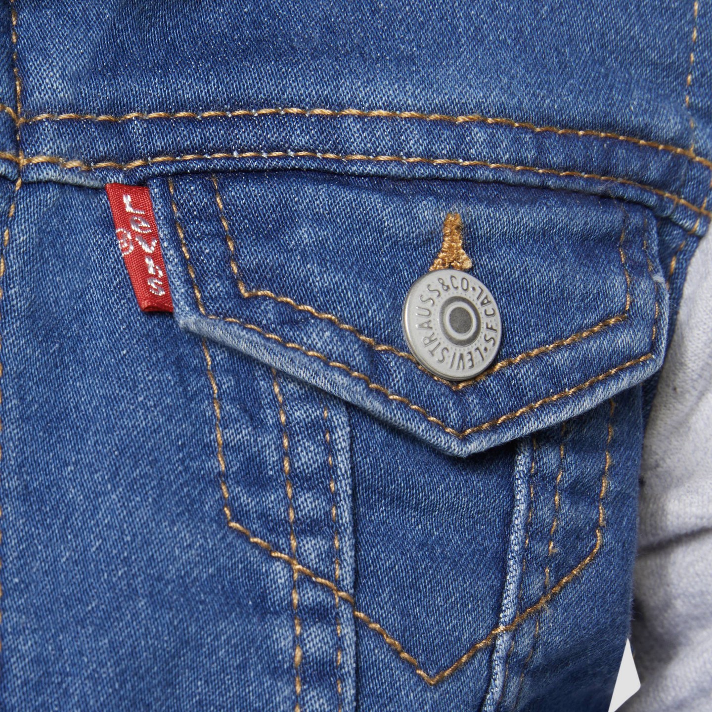 Куртка Levi's Indigo Trucker Jacket - Medium Wash для мальчиков-малышей — фото 5