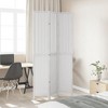 vidaXL 3-Panel Room Divider - White Solid Paulownia Wood and Bamboo - 3 of 4