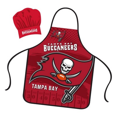 NFL Apron & Chef Hat Set, with Large Team Logo - Tampa Bay Buccaneers