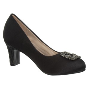 Badgley Mischka Girls Heel Dress Shoes -Elegant Girls' Pumps, Low Heels, Flower Party, Wedding, Princess (Little Kids) - 1 of 4