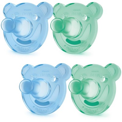 Philips Avent Soothie Shape 0-3m - Green/Blue - 4pk