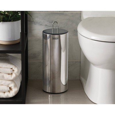 Joseph Joseph Stainless Steel Concealed Toilet Paper Holder with Lid