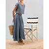 Women's Chambray Boat Neck Boxy Crop Top - Blu Pepper - 4 of 4