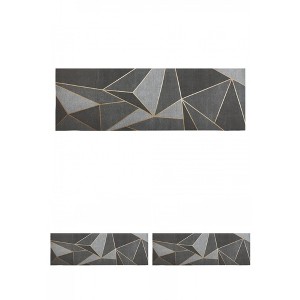 Unique Bargains Modern Geometric Non-Slip Kitchen Floor Mats Set - 1 of 4