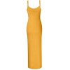 Coolmee Womens Slip Maxi Dress Sexy Bodycon Dresses Sleeveless Crewneck Long Dress XS Yellow - 3 of 4