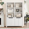 70.7 Inch High Bookshelf, 5-Tier Double-Width Bookcase with Cabinets and Double Storage Space, Wooden Bookcase for Living Room Office Library - 2 of 4