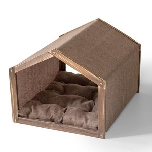 Polyester Indoor Dog House, Soft & Foldable Pet Shelter ¨C Brown, Medium (20¨C50 lbs), 16.5"H x 23.6"W x 19.6"D - 1 of 4
