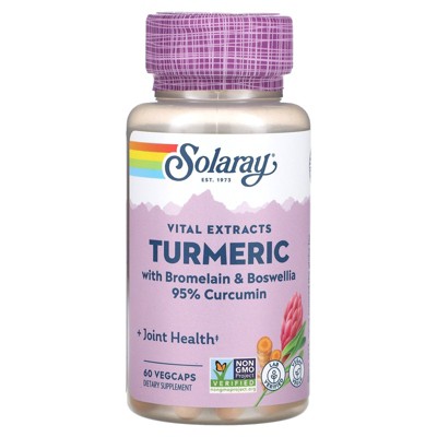 Solaray Vital Extracts, Turmeric with Bromelain & Boswellia, 60 VegCaps