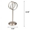 Home Mart Goods Brushed Satin Nickle Stainless Steel Double Ring Fingertip Towel Holder With Heavy Base - 3 of 4