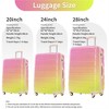 BEAFUP Set of 3  Hardshell Luggage Gradient Expandable Suitcase with Spinner Wheels and TSA Lock Lightweight 20" 24" 28" Available,Pink+Green - 4 of 4