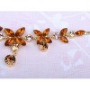 Anna-Kaci Women's Floral Statement Necklace and Earring Set with Amber Crystal Accents, Adjustable Chain, Elegant and Bold Design - Flower - 4 of 4