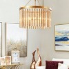 6-Light 25" x 22" Metal Crystal Embellished Chandelier with Link Style Chain Brass - Olivia & May - 2 of 4