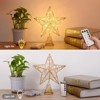 Aoibox 1 Piece 10 x 8 Inch Christmas Tree Topper Star with 40 LED Lights 8 Lighting Modes Remote Control Metal Wire Design Gold - 4 of 4