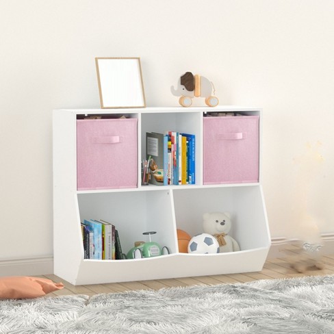 Small Kids Bookshelf,Playroom Furniture Book Case,Nursery Bookshelf with Toy Storage Organizer for Toddler Children - image 1 of 4