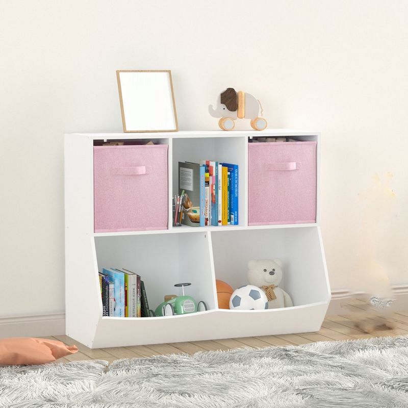 Small Kids Bookshelf,Playroom Furniture Book Case,Nursery Bookshelf with Toy Storage Organizer for Toddler Children, 1 of 5