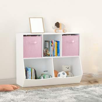 Small Kids Bookshelf,Playroom Furniture Book Case,Nursery Bookshelf with Toy Storage Organizer for Toddler Children