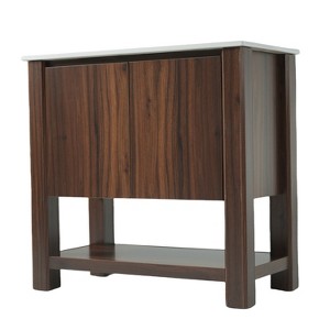 Dexmalle Dark Brown 36" Modern Bathroom Vanity with Rectangle Ceramic Sink - 1 of 4
