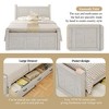 Farmhouse Style Wood Panel Bed Frame Four Square Poster Bed with Three Storage Drawers,Queen - 2 of 3