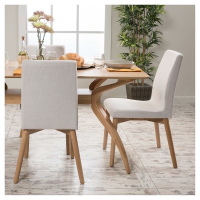 Christopher Knight Home Set of 2 Helen Dining Chair Light Beige : Upholstered, Wood Frame, 250lb Capacity